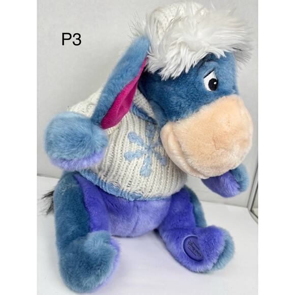 Disney Store Exclusive Winnie The Pooh Eeyore Winter Snowflake Plush Stuffed - Picture 1 of 7